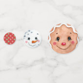 キュートクリスマスホリデーウォーターカラー顔サンタ コンフェッティ (裏面)