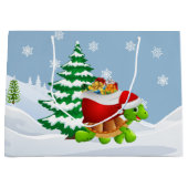 キュートクリスマスホリデーカメパーティーバッグ ラージペーパーバッグ (正面)