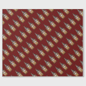 キュートクリスマスホリデーコーヒー格言ラッピング紙 ラッピングペーパー (フラット)