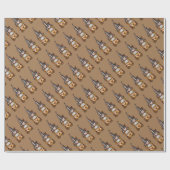 キュートクリスマスホリデーコーヒー格言 ラッピングペーパー (フラット)