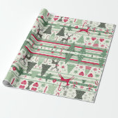 キュートクリスマスホリデーシーズンフェスティバルパターン ラッピングペーパー (アンロールド)