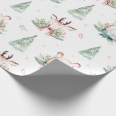 キュートクリスマスホリデーツリーズウッドランドベア&ディアー ラッピングペーパー (角)