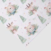 キュートクリスマスホリデーツリーズウッドランドベア&ディアー 薄葉紙 (詳細)