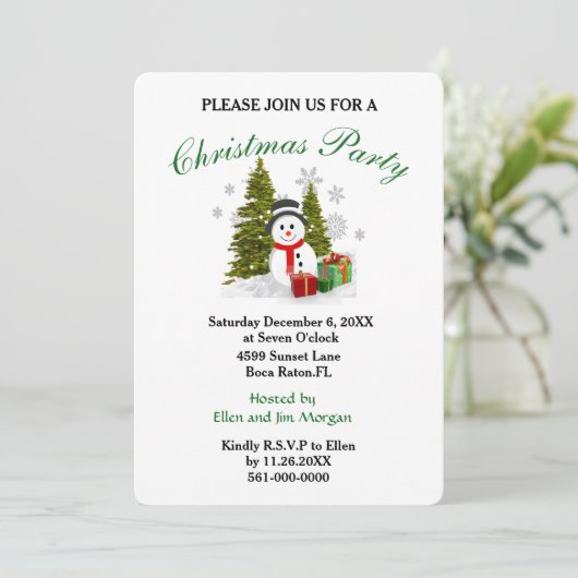 キュートクリスマスホリデーパーティー招待状 招待状 (スタンド正面)