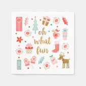 キュートクリスマスホリデーパーティー スタンダードカクテルナプキン (正面)