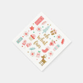 キュートクリスマスホリデーパーティー スタンダードカクテルナプキン (角)