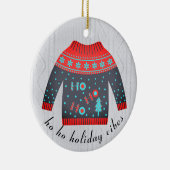 キュートクリスマスホリデービーズセーターファミリー名 セラミックオーナメント (右)