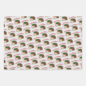 キュートクリスマスホリデーヘッジホグ ラッピングペーパーシート (正面2)