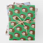 キュートクリスマスホリデーヘッジホグ ラッピングペーパーシート (インサイチュ)