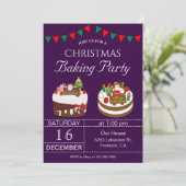 キュートクリスマスホリデーベーキングパーティの招待状 招待状 (スタンド正面)