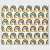 キュートクリスマスホリデーレインボーギフト ラッピングペーパー (フラット)