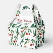 キュートクリスマスホリーベリー葉ズホリデーパーティー フェイバーボックス (正面サイド)
