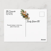 キュートクリスマスマウスホリデーオープンハウス招待状 ポストカード (裏面)