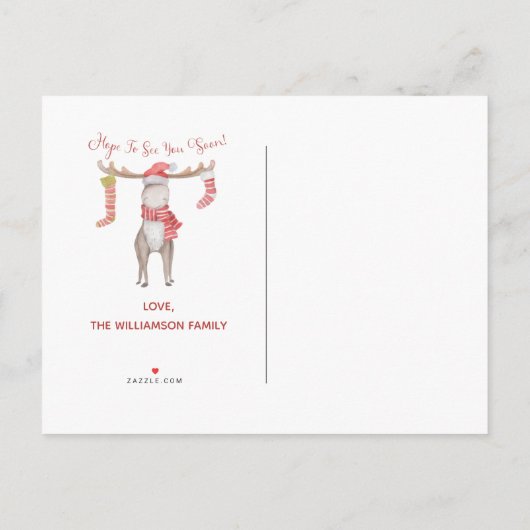 キュートクリスマスムース引っ越しましたホリデームービング 案内ポストカード (裏面)