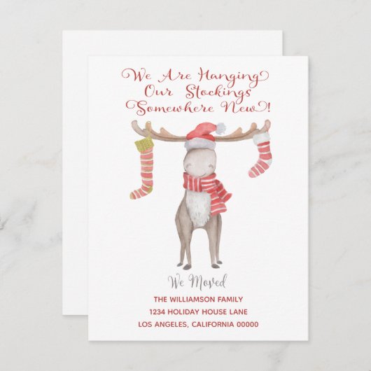 キュートクリスマスムース引っ越しましたホリデームービング 案内状 (正面/裏面)