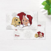 キュートクリスマスラブラドール子犬とオレンジ虎猫 (デスク)