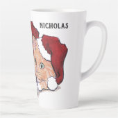 キュートクリスマスラブラドール子犬とオレンジ虎猫 カフェラテマグ (右)