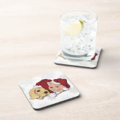 キュートクリスマスラブラドール子犬とオレンジ虎猫 コースター (右側)