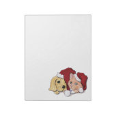 キュートクリスマスラブラドール子犬とオレンジ虎猫 ノートパッド (回転)