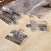 キュートクリスマスレスキューピットブルとアメリカブルドッグ ジグソーパズル (側面)