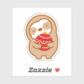 キュートクリスマスレッドオーナメントスロース シール (シート)