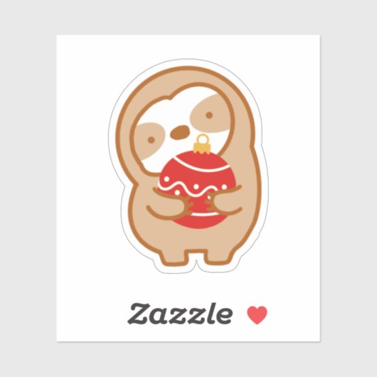 キュートクリスマスレッドオーナメントスロース シール (シート)