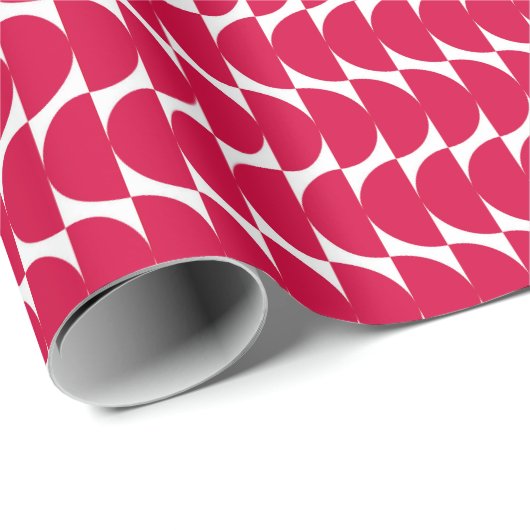 キュートクリスマスレッド幾何学図形シックモダンな ラッピングペーパー (ロールコーナー)