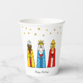 キュートクリスマスワイズメンズ&ゴールデンスター紙吹雪 紙コップ (裏面)