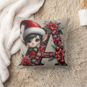 キュートクリスマス小妖精や小人フェスティバルアフェイクタンレザー クッション (ブランケット)