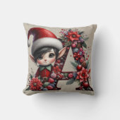 キュートクリスマス小妖精や小人フェスティバルアフェイクタンレザー クッション (正面)