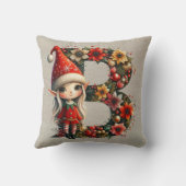 キュートクリスマス小妖精や小人フェスティバルフェイクBタンレザー クッション (裏面)