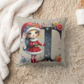 キュートクリスマス小妖精や小人フェスティバルフェイクTタンレザー クッション (ブランケット)