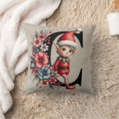 キュートクリスマス小妖精や小人フェスティバルCタンフェイクレザー クッション (ブランケット)