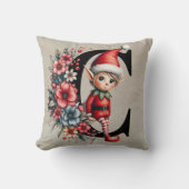 キュートクリスマス小妖精や小人フェスティバルCタンフェイクレザー クッション (正面)