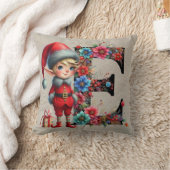 キュートクリスマス小妖精や小人フェスティバルEタンフェイクレザー クッション (ブランケット)