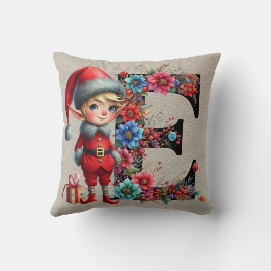 キュートクリスマス小妖精や小人フェスティバルEタンフェイクレザー クッション (裏面)