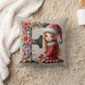 キュートクリスマス小妖精や小人フェスティバルFタンフェイクレザー クッション (ブランケット)