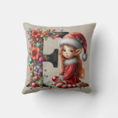 キュートクリスマス小妖精や小人フェスティバルFタンフェイクレザー クッション (裏面)