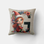 キュートクリスマス小妖精や小人フェスティバルGタンフェイクレザー クッション (裏面)