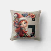 キュートクリスマス小妖精や小人フェスティバルGタンフェイクレザー クッション (正面)