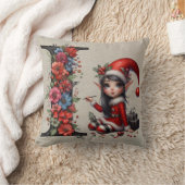 キュートクリスマス小妖精や小人フェスティバルiタンフェイクレザー クッション (ブランケット)