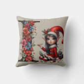 キュートクリスマス小妖精や小人フェスティバルiタンフェイクレザー クッション (裏面)