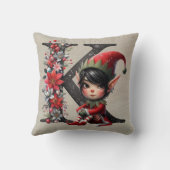 キュートクリスマス小妖精や小人フェスティバルKタンフェイクレザー クッション (裏面)