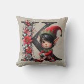 キュートクリスマス小妖精や小人フェスティバルKタンフェイクレザー クッション (正面)