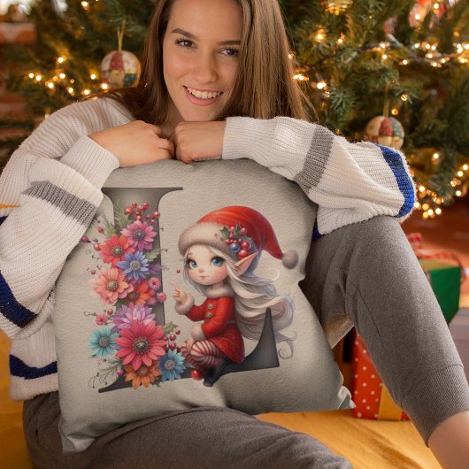 キュートクリスマス小妖精や小人フェスティバルLタンフェイクレザー クッション