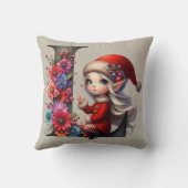 キュートクリスマス小妖精や小人フェスティバルLタンフェイクレザー クッション (裏面)