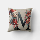 キュートクリスマス小妖精や小人フェスティバルMタンフェイクレザー クッション (裏面)