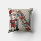 キュートクリスマス小妖精や小人フェスティバルNタンフェイクレザー クッション (裏面)