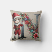 キュートクリスマス小妖精や小人フェスティバルNタンフェイクレザー クッション (正面)