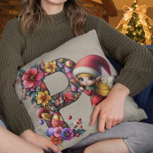 キュートクリスマス小妖精や小人フェスティバルPタンフェイクレザー クッション